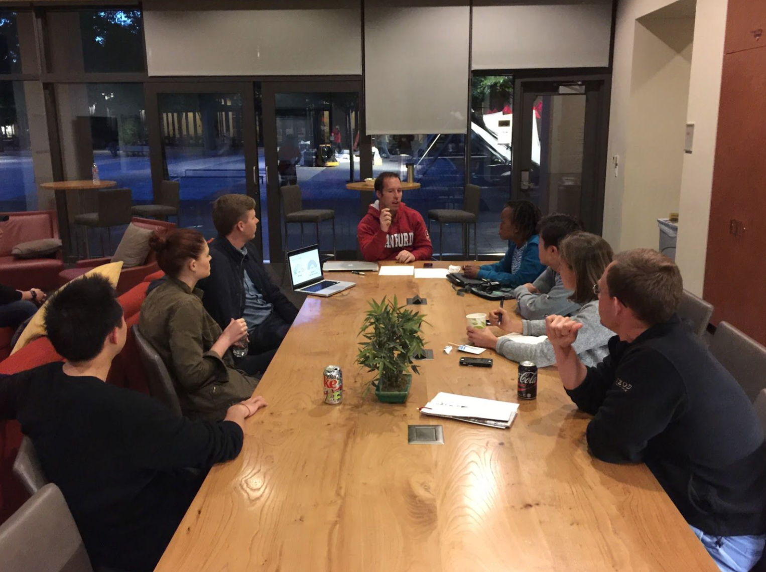 Participants in a needfinding conversation during the prototyping module